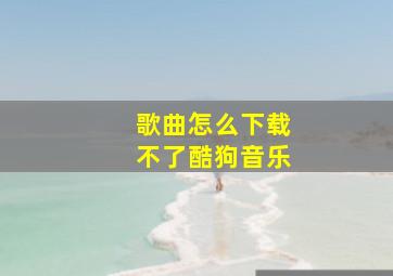 歌曲怎么下载不了酷狗音乐