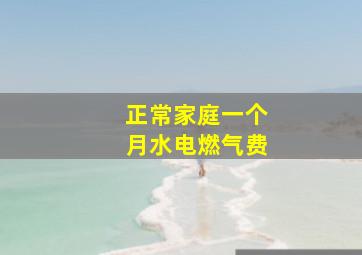 正常家庭一个月水电燃气费