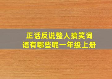 正话反说整人搞笑词语有哪些呢一年级上册