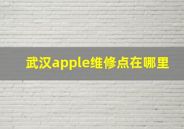 武汉apple维修点在哪里