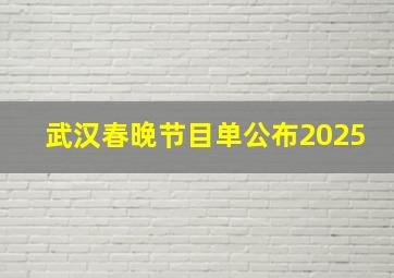 武汉春晚节目单公布2025