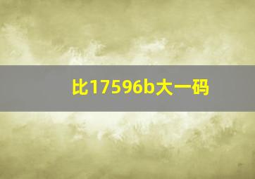 比17596b大一码