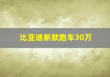 比亚迪新款跑车30万