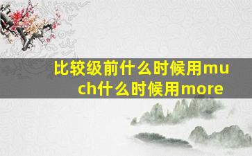 比较级前什么时候用much什么时候用more