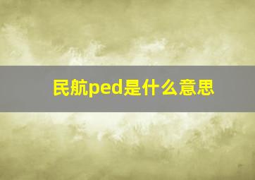 民航ped是什么意思