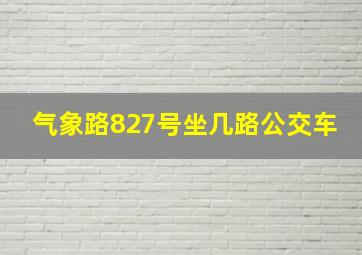 气象路827号坐几路公交车