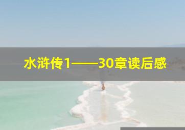 水浒传1――30章读后感