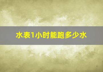 水表1小时能跑多少水