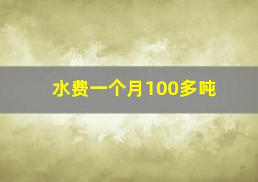 水费一个月100多吨