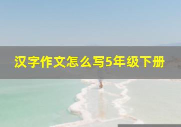 汉字作文怎么写5年级下册