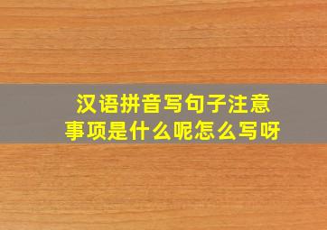 汉语拼音写句子注意事项是什么呢怎么写呀