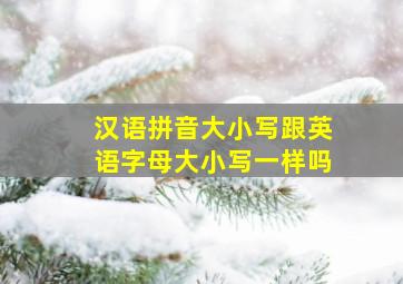 汉语拼音大小写跟英语字母大小写一样吗