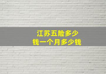 江苏五险多少钱一个月多少钱