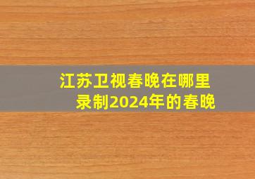 江苏卫视春晚在哪里录制2024年的春晚