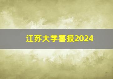 江苏大学喜报2024