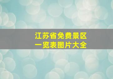 江苏省免费景区一览表图片大全