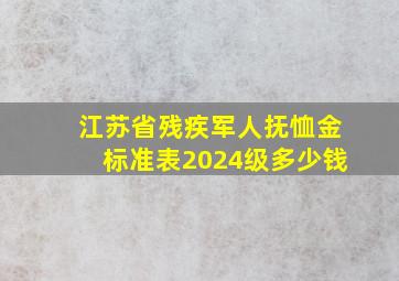 江苏省残疾军人抚恤金标准表2024级多少钱