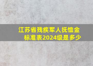 江苏省残疾军人抚恤金标准表2024级是多少