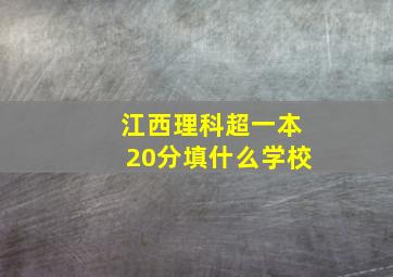 江西理科超一本20分填什么学校