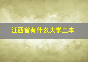 江西省有什么大学二本