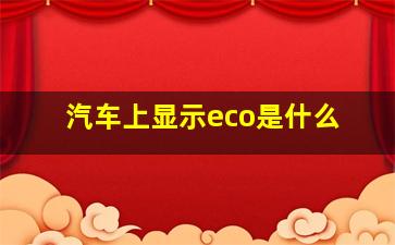 汽车上显示eco是什么