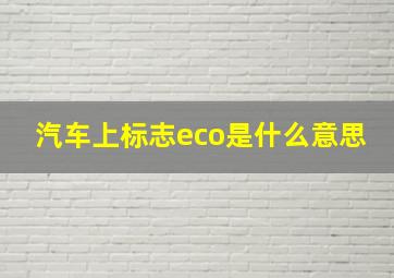 汽车上标志eco是什么意思