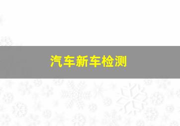 汽车新车检测