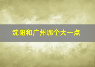 沈阳和广州哪个大一点