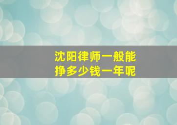 沈阳律师一般能挣多少钱一年呢