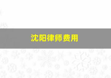 沈阳律师费用