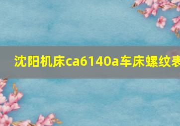 沈阳机床ca6140a车床螺纹表