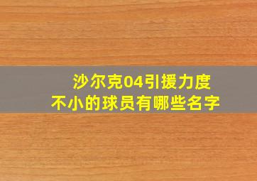 沙尔克04引援力度不小的球员有哪些名字