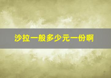 沙拉一般多少元一份啊