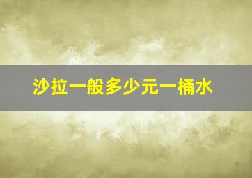 沙拉一般多少元一桶水