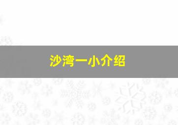 沙湾一小介绍