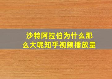 沙特阿拉伯为什么那么大呢知乎视频播放量