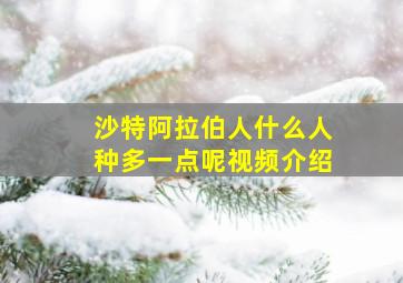 沙特阿拉伯人什么人种多一点呢视频介绍