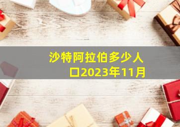 沙特阿拉伯多少人口2023年11月