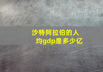 沙特阿拉伯的人均gdp是多少亿