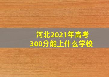 河北2021年高考300分能上什么学校