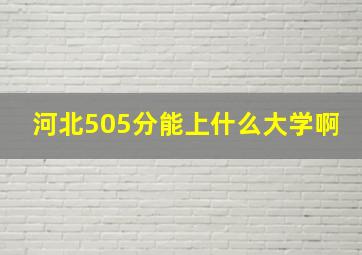 河北505分能上什么大学啊