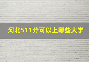 河北511分可以上哪些大学