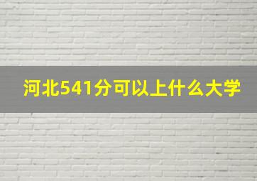 河北541分可以上什么大学