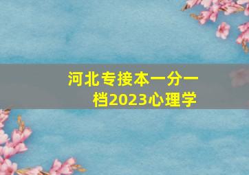 河北专接本一分一档2023心理学