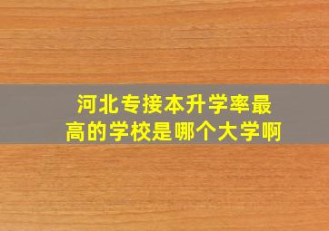 河北专接本升学率最高的学校是哪个大学啊