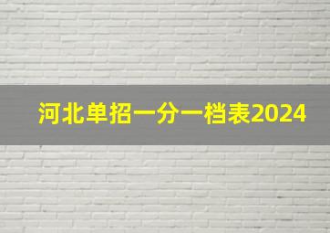 河北单招一分一档表2024