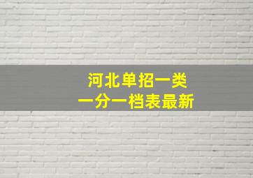 河北单招一类一分一档表最新