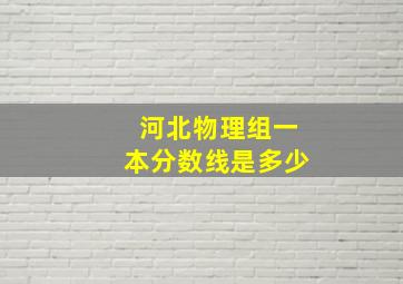 河北物理组一本分数线是多少