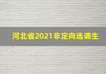 河北省2021非定向选调生