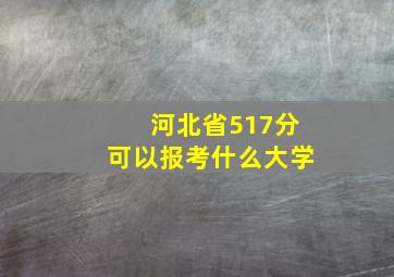 河北省517分可以报考什么大学